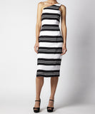 Stripe one shoulder fitted dress Leisel CTS